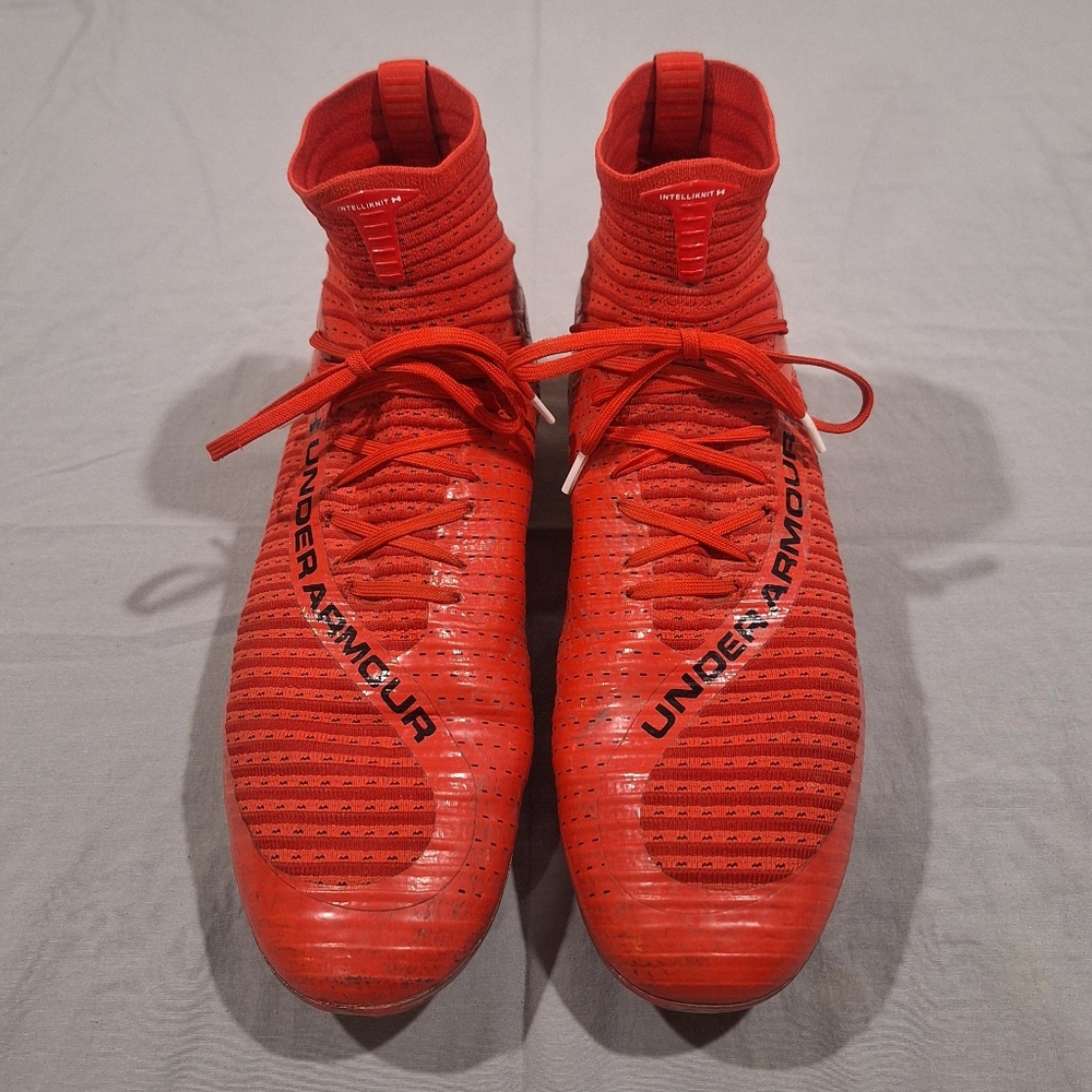 Under Armour Highlight MC Football Cleats Mens Size 12 Red High Top Molded - Picture 9 of 11